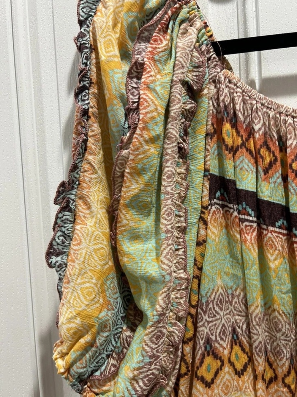 Democracy Multi-Color Off-Shoulder Boho Tunic - Picture 3 of 5